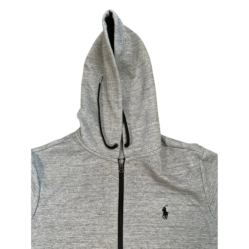 Polo‎ Ralph Lauren Mens Grey Full Zip Hoodie Sweatshirt Size S Black Pony Logo